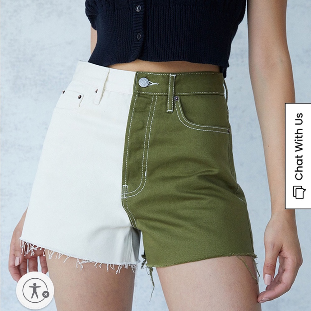 PacSun Olive Spliced Ultra High Rise Vintage Short